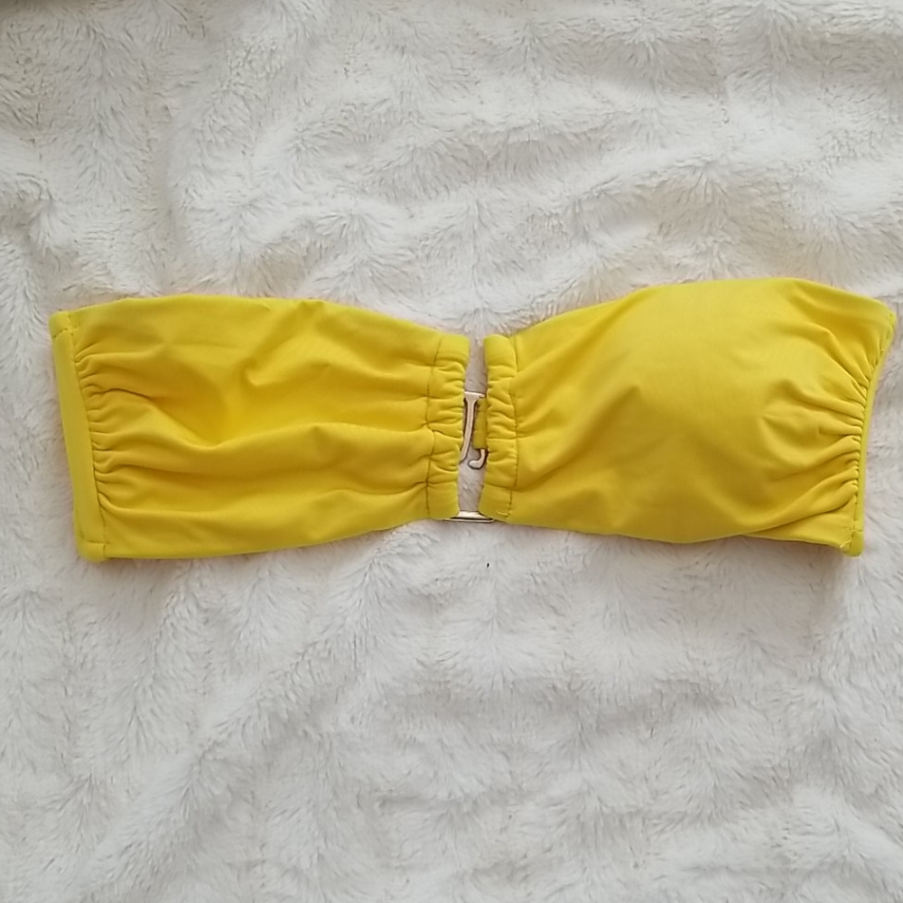 Yellow bandeau bikini top